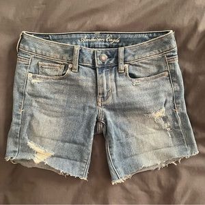 American Eagle Stretch Sparkle Denim Shorts